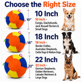 ROSUIH Herding Ball for Dogs, 18 Inch Upgraded Dog Push & Chase Ball with Thickened Bite & Tear Resistant Cover, Burst-Resistant Inner Ball, Outdoor Exercise Toy for Active Dogs, Multi-Color, Medium