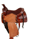 Western Saddle Trail Pleasure Horse Saddles Rodeo Cowboy Floral Tooled Leather Tack Set 15 16 17 18 (Corners Tooled, 17 Inches)