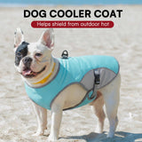 Preferhouse Dog Cooling Jacket for Large Dogs, Pet Cooling Vest with Mesh and D Ring, Dog Reflective Stripe Cooler Jacket for Beach, Hiking, Walking, Blue-L