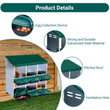 Garvee Chicken Nesting Boxes, 6 Hole Metal Chicken Laying Box with Removable Trays for Chicken Coop, Green