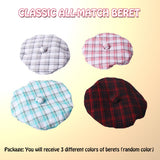 SEIS 3 Pcs Dog Berets Fashion Pet Hat French Artist Cat Cap Baseball Cap for Party Birthday Wedding Photo (S, Stripe)