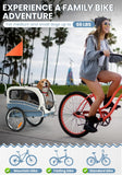Sepnine 2 in 1 Pet Bicycle Trailer with a 6" Stroller Wheel Suitable for Small and Medium Dogs, Carrier Up to 66/88 LBS, Easy Folding Cart Frame, Quick Release Wheel, Universal Bicycle Coupler