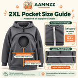 AAMMZZ Hoodie with Dog Pouch, Larger Adjustable Opening for Small Dogs (Orange,Large)