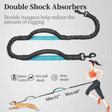 iYoShop Hands Free Dog Leash with Zipper Pouch, Dual Padded Handles and Durable Bungee for Walking, Jogging and Running Your Dog (Large, 25-120 lbs, Black)