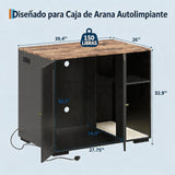 Garvee Large Cat Robot 4 Enclosure Furniture, Cat Litterbox Robot Cabinet with Power Outlet 5 ft Power Cord, Dog Proof Shelf, for Most Self-Cleaning Litter Boxes Black