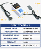 Reptile Humidity Controller, Keeps Reptile Foggers Running Only Within the Preset Humidity Range, Suitable for a Variety of Reptile Humidifiers/Foggers Controlled by the Dial Knob, Easy to Use