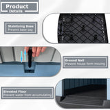 LEMBERI Large Plastic Dog House for Medium Large Dogs, Durable Waterproof Indoor Outdoor Doghouse with Air Vents and Elevated Floor, Easy to Assemble (Gray, 38.7" L x 36.8" W x 39.1" H)