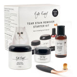 Eye Envy Cat Tear Stain Remover Starter Kit with ProPowder Brush. Stain Solution, Applicator Pads, Stain Powder, and Small Applicator Brush. Tear Stain Treatment Kit. Lasts 30-45 Days. Made in USA.