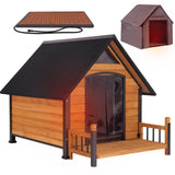 GUTINNEEN Heated Dog House for Outside Insulated Large Dog House Outdoor with Safe Heated Pad, Chew-Proof Metal Frame and Insulated Liner for Medium to Large Dogs, 37.4" L x 50.9" W x 37.2" H