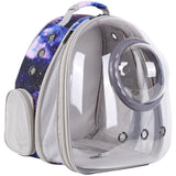 Pet Carrier Backpack for Large Cats and Small Dogs up to 20 Pounds, Space Capsule Astronaut Clear Bubble Backpack for Travel Hiking Camping Cat Carry Transport Book Bag (Galaxy Blue, Front Extension)
