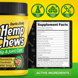 Glucosamine for Dogs - Hеmp Calming Chews with Glucosamine & Chondroitin - Daily Support with MSM, Omega 3 and Turmeric for Senior and Large Breed Dogs - Chicken Flavor, 120 Soft Treats