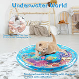 Thickened Water Mat for Cats,Big Pet Water Bed Washable Inflatable,Summer Pets Cooling Water Sensory Play Pad,Pet Playmat Cooling Mat with Inflator for Cats Dogs