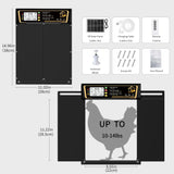Large Automatic Chicken Coop Door Solar Powered, Charge with 7W Solar Panel Auto Chicken Door, Aluminum Electric Poultry Door with Time & Light Sensor, Remote Control