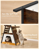 FourFurPets 72.4" Modern Cat Tower for Indoor Cats - Multi-Level Condo With Caves, Tall Tree With Scratching Board, Wooden Tower With Large Perch, Removable Pads, Rustic Brown