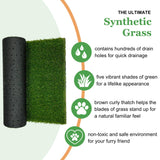 Porch Potty Artificial Grass Potty Pads for Dogs - Small Size 16x16x6 Reusable Potty Training Pad - Washable Pee Pads for Dogs - Unique Design - Instant Drainage -Quick Absorb - 2x2 Feet Grass Size