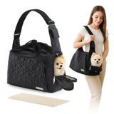 JourCraf Dog Carrier Sling for Small Dogs, Front Cat Sling & Cats Up to 15 lbs, Dog Purse with Adjustable Strap Front Zipper Pocket, Double Safety Feature, Hands Free for Travel