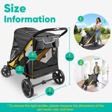 Petbobi Dog Stroller for Large Medium Dogs up to 80 lbs, Dual Entry