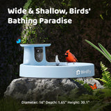 Birdfy Smart Bird Bath with Camera, Solar Powered, Dual-Lens 2K AI Camera