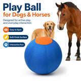 PETNOME Herding Ball for Dog,Inflatable 18 Inch Herding Calming Jumbo Ball for Medium Large Dog Horse Outside Training Push Chase & Roll Blue Orange
