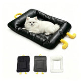 Marchul Dog Bed, Pet Bed Mat with Removable Faux Leather & Plush Covers