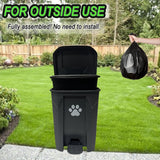 CCAATVG 20L/5Gallon Dog Poop Trash Can Outside with Waste Bags Outdoor Dog Poop Trash Can for Backyard with Lid Odorless Waterproof Foot Pedal and Removable Inner Bucket