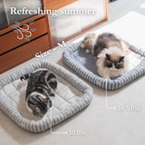 Urnat Cooling Bed Mat for Cat & Small Dog up to 15lbs, Summer Chill Non-Slip Washable Pet Pad Breathable Sleeping Cushion for Indoor Kittens Puppies (Grey,M)