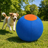 PETNOME Herding Ball for Dog,Inflatable 18 Inch Herding Calming Jumbo Ball for Medium Large Dog Horse Outside Training Push Chase & Roll Blue Orange