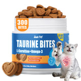 Just Try 6.35 oz Cat Taurine Bites - Taurine for Cats with L-Carnitine, Omega 3 and Vitamins - Supports Immune, Heart and Eyes Health Cat Supplements 300 Bites