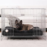 Dog Crate Bed Waterproof Deluxe Plush Dog Beds with Removable Washable Cover Anti-Slip Bottom Pet Sleeping Mattress for Large, Medium, Jumbo, Small Dogs, 23 x 17 inch, Black