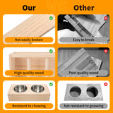 BESNEW 3 in 1 Rabbit Hay Feeder with Litter Box,Wooden Hay Feeder with 2 Bowls & Litter Box for Guinea Pig Chinchilla Bunny Other Small Animals,Large Capacity & Preventing Waste