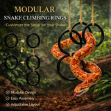 2PCS Snake Climbing Rings for Ball Python - Enrichment Toys for Corn Snake - Reptiletank Cage Decor Habitat Accessories | Terrarium, Bearded Dragon, Chameleon, Iguana, Gecko, Lizard, Parrot