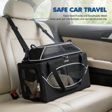 Lekereise Top-Expandable Pet Carrier 17x11x9.5 Inch Alaska Hawaiian Airline Approved Underseat to 12lbs Stable Car Travel Carriers for Small Dogs Cats with Locking Safety Zippers Anti-Scratch Mesh