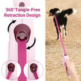 Segarty Dog Retractable Leash, 16ft Heavy Duty Walking Dog Leash for Medium Small Pet up to 44lb, Anti-Slip Handle 360°Tangle-Free Nylon Tape, 1-Handed 1 Button Lock and Release (Pink Wine)