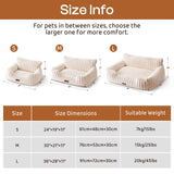 MEWOOFUN Cat Beds for Indoor Cats, Fluffy Cat Couch with Removable Washable Cover, Supportive Small Dog Beds for Puppy & Kitten up to 15 lbs (Beige, 24x19x12)