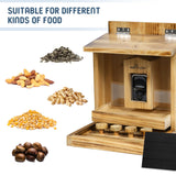 MIXXIDEA Wooden Squirrel Feeder with Camera, Smart Squirrel Feeder with Solar Panel, AI Identification, 2K HD+ Video, Cloud Storage, Large Capacity, Ideal for Squirrel Lover, 32G SD Card