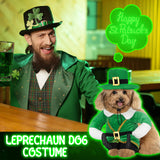 Hollowfly St. Patrick's Day Dog Costume Walking Leprechaun Dog Outfit with Arms Irish Day Holiday Pet Clothes Cosplay Accessories for Cat Doggy Pet(M)