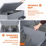 BRIOPAWS Dual Insulated Outdoor Cat House | Weatherproof | Feral Cat Shelter for Winter | Escape Door | Foldable Ramp | Large Wooden Pet Houses for Multiple Cats | Grey