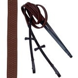 ExionPro English Jumping Bridle for Horses with Combined Flash Noseband | Anatomical Monocrown Padded Headpiece & Rubber Reins | Black/Brown Show Bridle for Eventing & Training