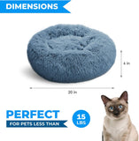 Whiskers & Friends Cat Bed, Cat Beds for Indoor Cats Washable, Orthopedic Soft Fluffy Round Calming Pet Bed for Small to Large Kitty Kittens & Dogs, Small Dog Beds & Furniture