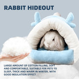 Hay Natural Guinea Pig Hideout, Warm Bed for Guinea Pig,Rabbits, Chinchillas, Guinea Pig Bed, Cozy Small Animal Winter Shelter (Blue, Small)