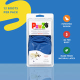 PawZ Rubber Dog Boots for Medium Paws - All-Weather Waterproof Dog Shoes, Anti-Slip Traction for Rain, Snow, Mud & Hot Pavement - Pull-On Dog Booties, Blue - Medium (2.5" - 3") - Pack of 24
