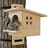 FAUBIC Large Wooden Squirrel House & Squirrel Box for Outside – DIY Nesting Box Kit with Predator Guard, Easy Assembly Weatherproof Animal Shelter, Tree-Friendly Straps & Backyard Wildlife Habitat