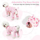 Bienbee Dog Pajamas, 4 Pack Dog Recovery Suit Shedding Suit Cute Soft Puppy Clothes Dogs Pjs Onesies Jammies Adjustable Breathable & Stretchy Clothes for Small Medium Large Dogs Girl Boy Puppy-XL
