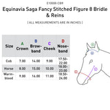 Equinavia Saga Adjustable Padded Fancy Stitched Figure 8 Bridle with Reins - Chocolate Brown - Horse