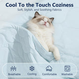 MIXJOY Cooling Blanket for Small Dog Breathable, Double Sided Q-MAX>0.5, Lightweight Pet Cooling Throw Blanket Summer for Dog Bed & Dog Crate, Washable Soft Dog Cat Cold Mat Durable, Aqua Blue, 25x35