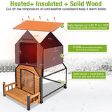 GUTINNEEN Heated Dog House for Outside Insulated Large Dog House Outdoor with Safe Heated Pad, Chew-Proof Metal Frame and Insulated Liner for Medium to Large Dogs, 37.4" L x 50.9" W x 37.2" H
