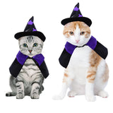 Dxhycc Halloween Pet Costume Cat Wizard Costume Funny Wizard Cat Clothes Cloak and Wizard Hat for Small Dogs Cats Outfits