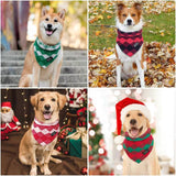 4-Pack Knitted Christmas Dog Bandanas with Slogans - Soft Warm Bandana for Small Medium, Cute Winter Dogs Accessories Boy & Girl Pets, Dog Gifts for Large Dogs, Scarf for Birthday Holiday