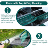 Garvee Chicken Nesting Boxes, 10 Hole Metal Chicken Laying Box with Removable Trays and Roll Out Egg Collection for Chicken Coop, Green