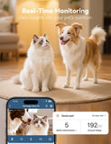 WOPET Automatic Cat Feeder with Camera for Two Cats, 6L Automatic Dog Feeder with HD Video and Night Vision, 5G/2.4G WiFi Pet Feeder for Cats & Dogs, SD Card Storage & 2-Way Audio